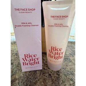 THE FACE SHOP Rice Water Bright Milk & Jelly Double Foaming Cleanser 190ml 6.4oz